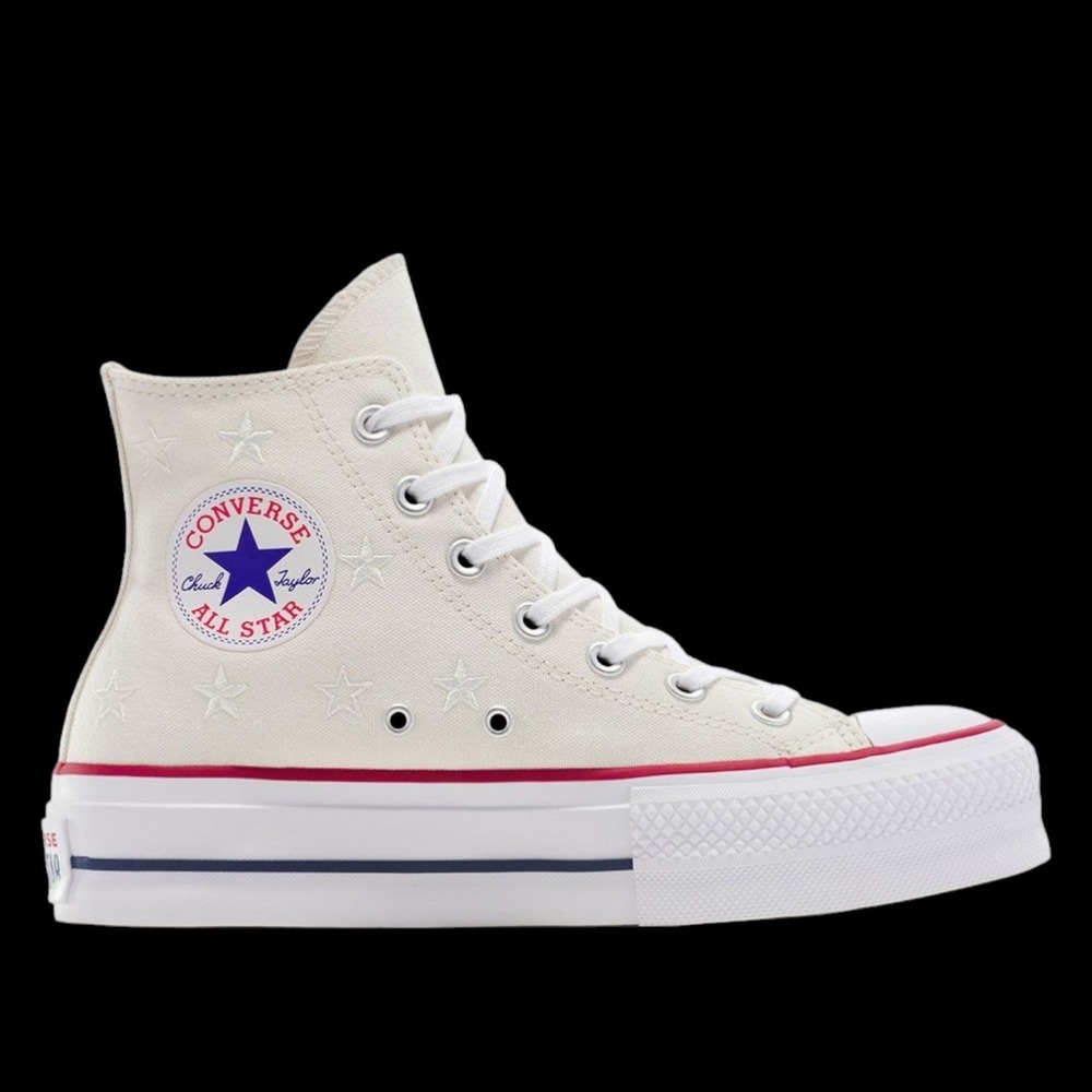 Converse Chuck Taylor All Star Lift Platform Womens 8.5 Vintage White Stars‎ NEW